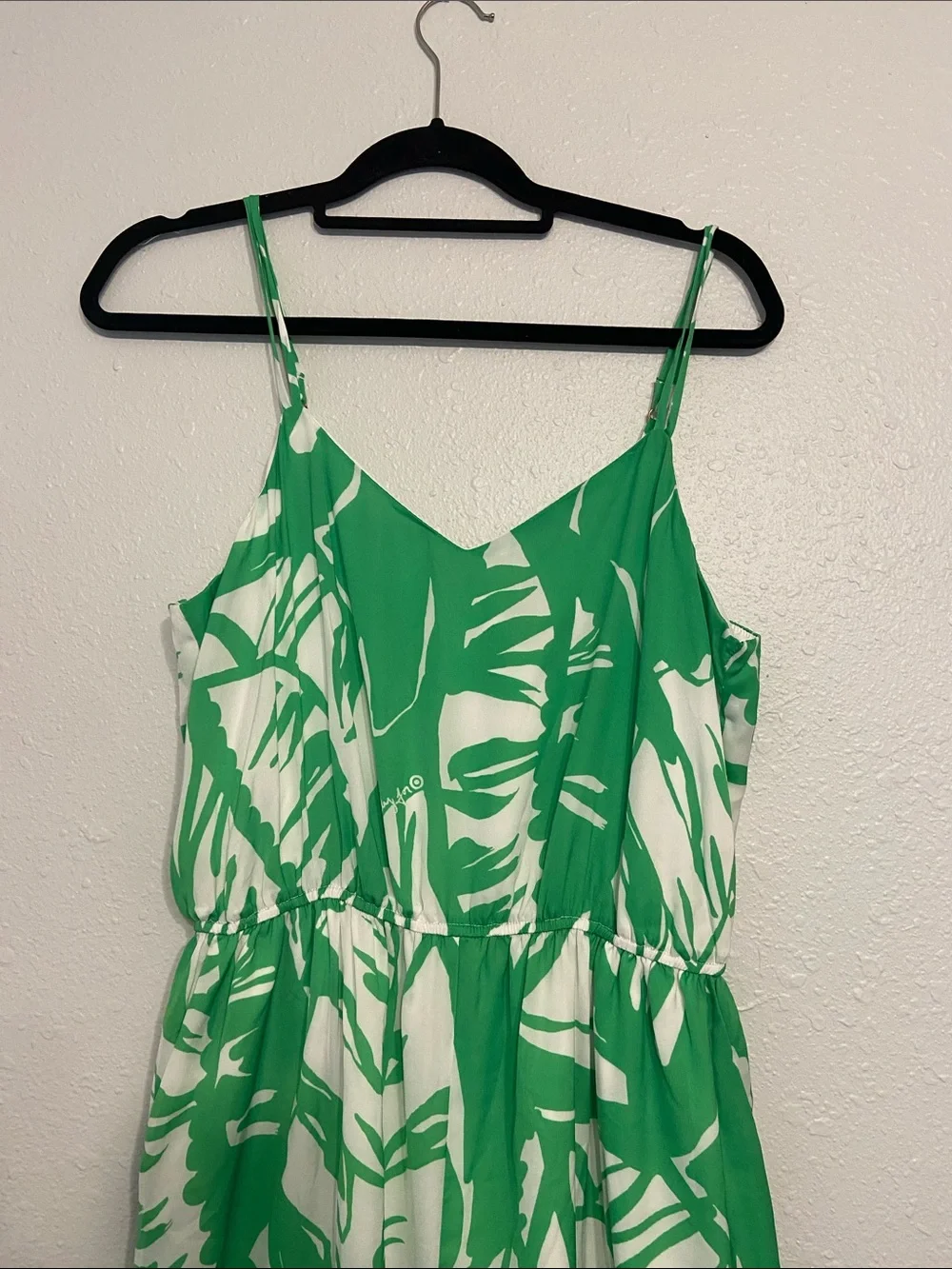 Lilly Pulitzer for Target Green & White Botanical Print Wide Leg Jumpsuit Sz L